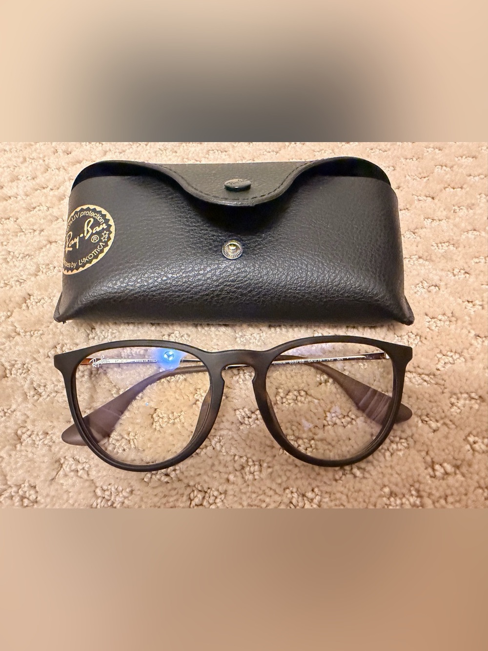LIKE NEW Ray-Ban Black Frame BLUE-Light Eyeglasses with Black Case